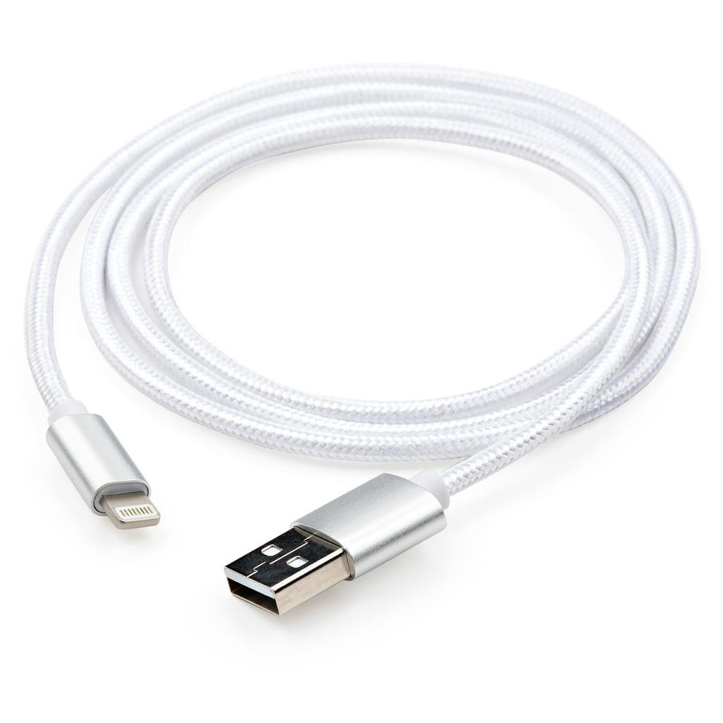 Дата кабель USB 2.0 AM to Lightning 1m nylon silver Vinga (VCPDCLNB1S) - 5