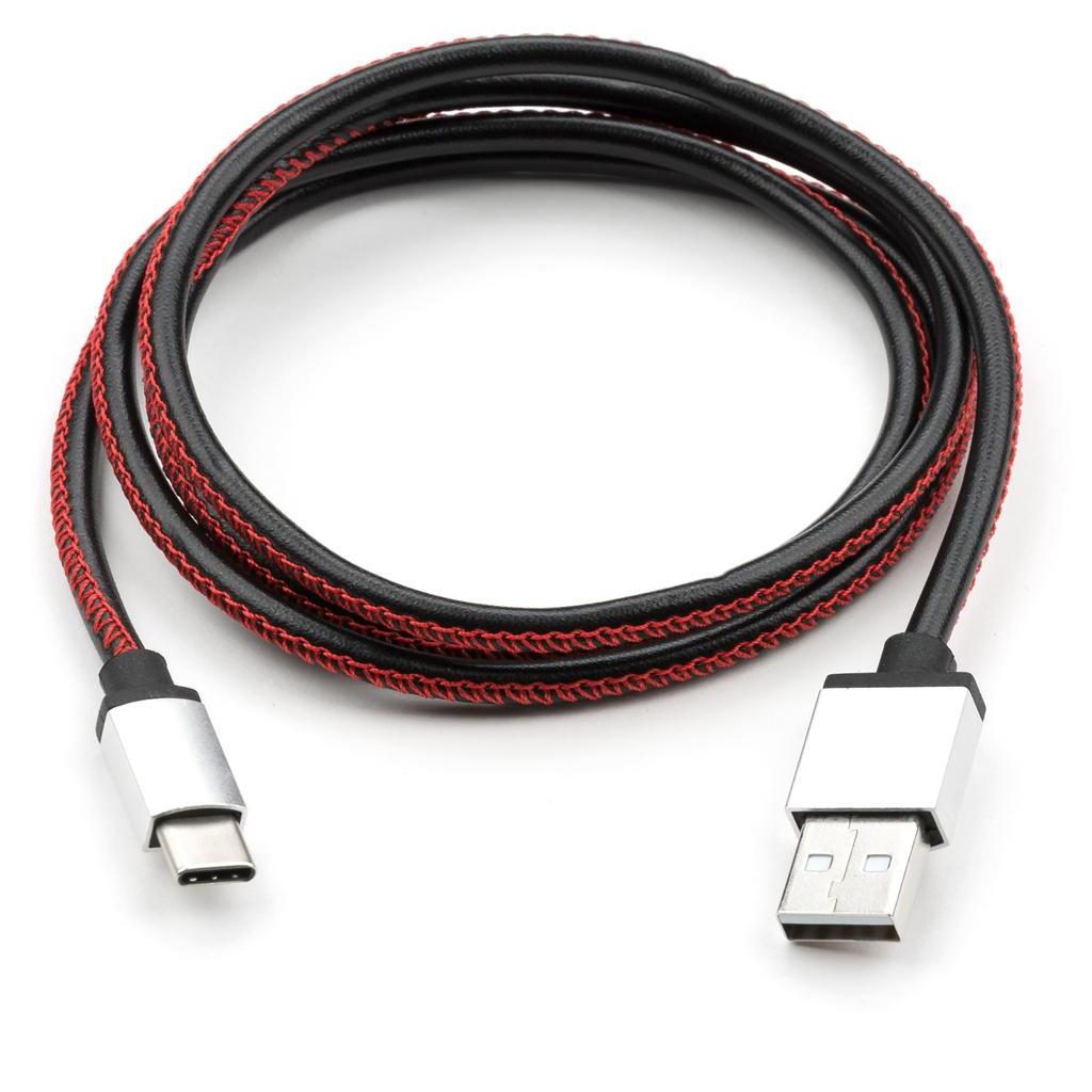 Дата кабель USB 2.0 AM to Type-C 1m pu leather black Vinga (VCPDCTCLS1BK) - 1 Дата кабель USB 2.0 AM to Type-C 1m pu leather black Vinga (VCPDCTCLS1BK) - 1