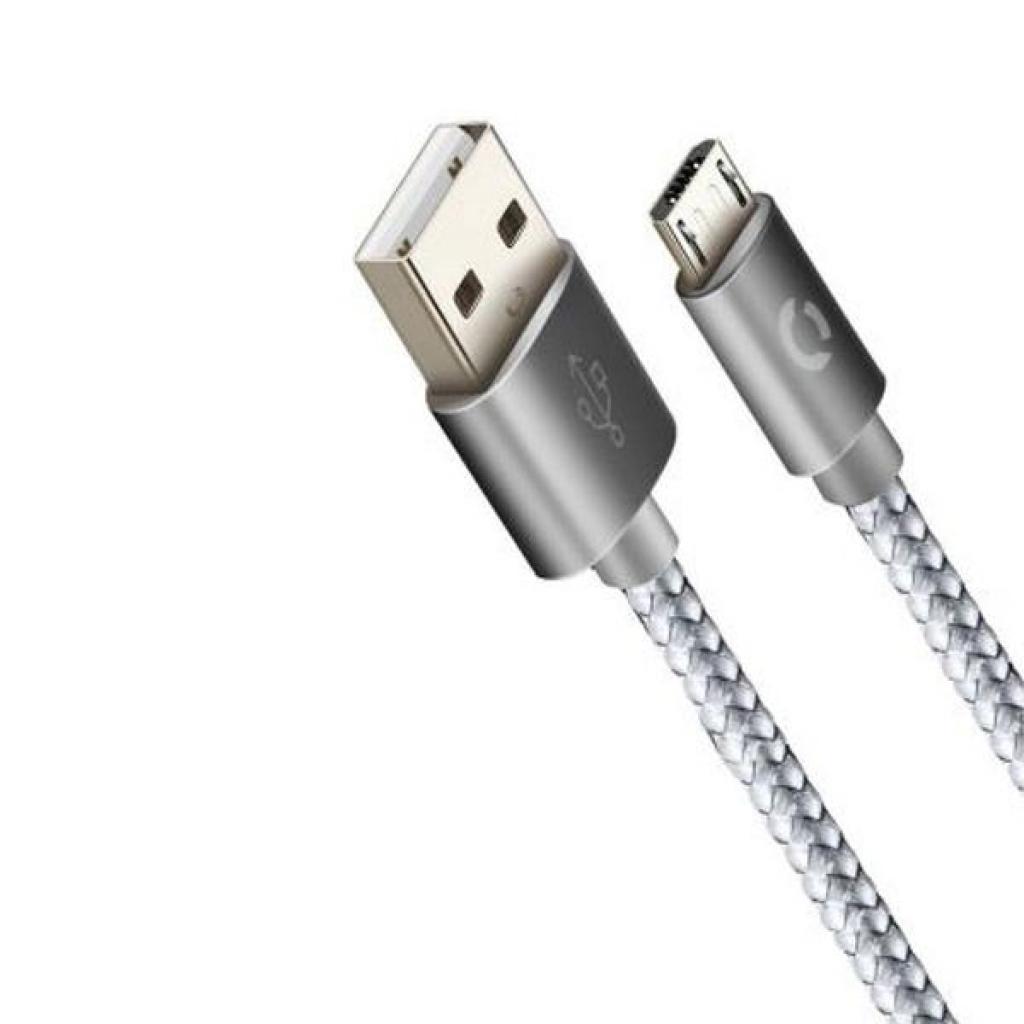 Дата кабель USB 2.0 AM to Micro 5P 1.0m Ace Silver Cord (CDA-M1-2SI)
