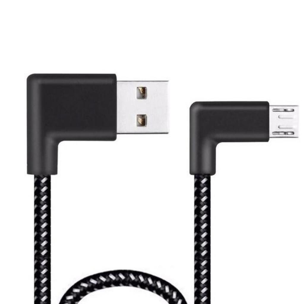 Дата кабель USB 2.0 AM to Micro 5P 1.0m Comfort L-shape Black Cord (CDC-M1-2B)