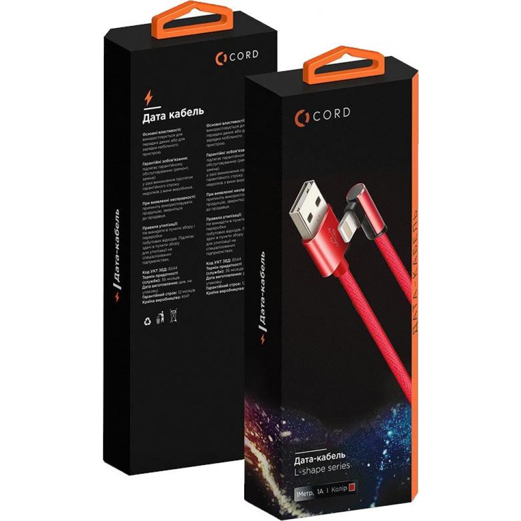 Дата кабель USB 2.0 AM to Micro 5P 1.0m Comfort L-shape Red Cord (CDC-M1-2R)