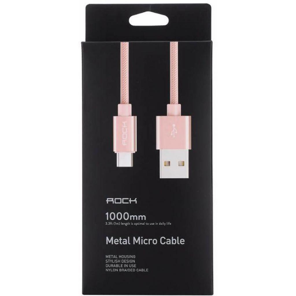 Дата кабель USB 2.0 AM to Lightning 1.0m Rose Gold Rock (F_69311) - 1