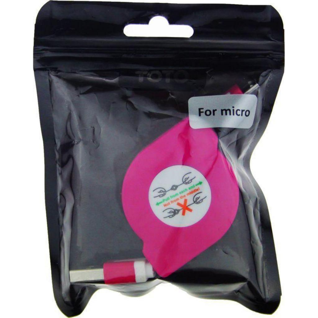 Дата кабель USB 2.0 AM to Micro 5P 1.0m TKX-66 Flat Lilac Toto (F_57473) - 1