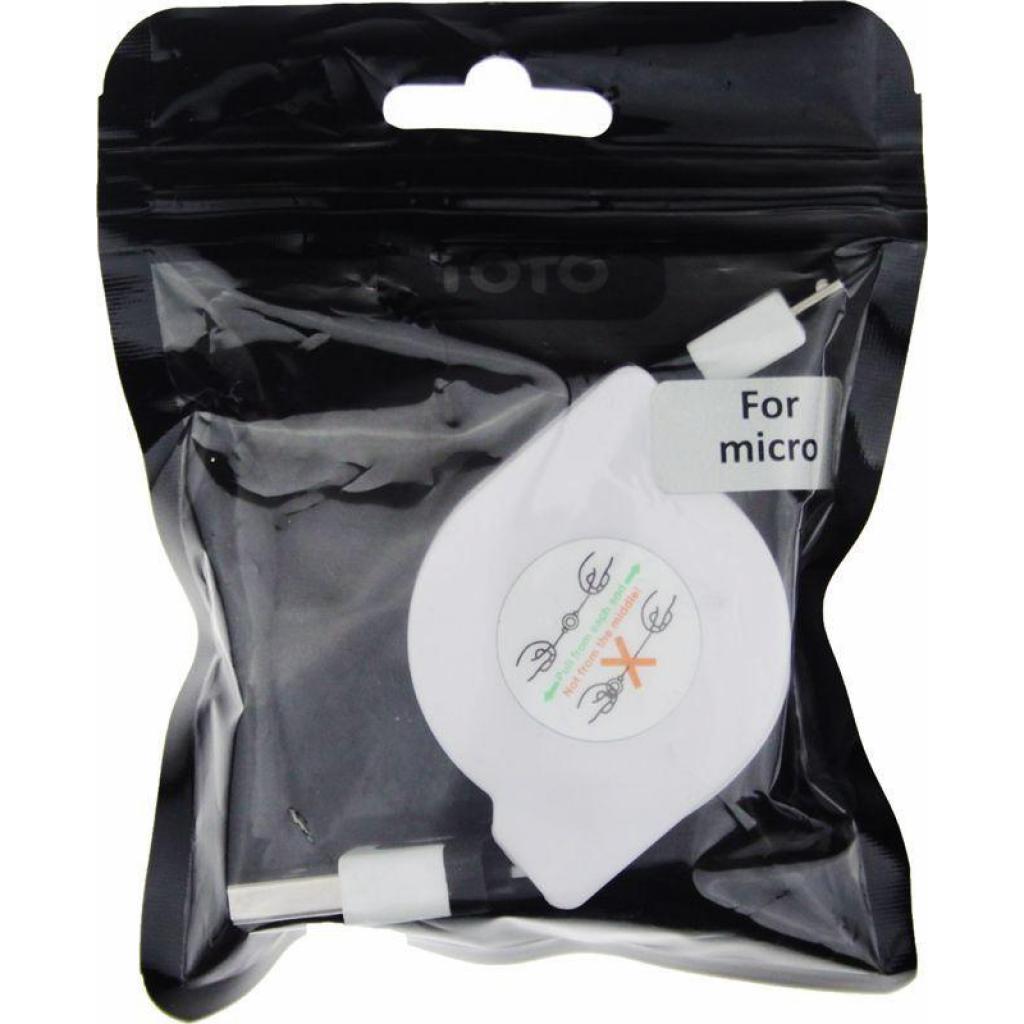 Дата кабель USB 2.0 AM to Micro 5P 1.0m TKX-66 Flat White Toto (F_55655) - 1