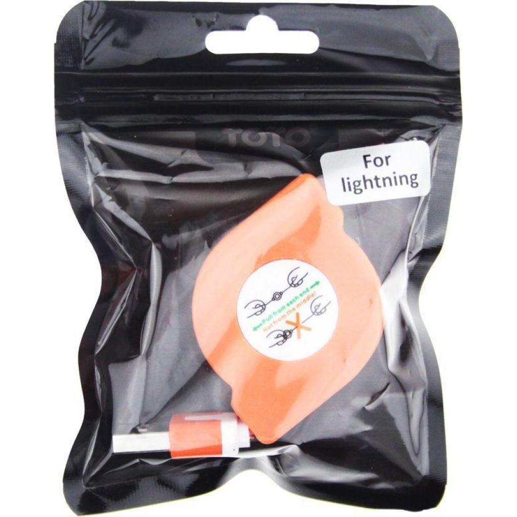 Дата кабель USB 2.0 AM to Lightning 1.0m TKX-67 Flat Orange Toto (F_57482) - 1
