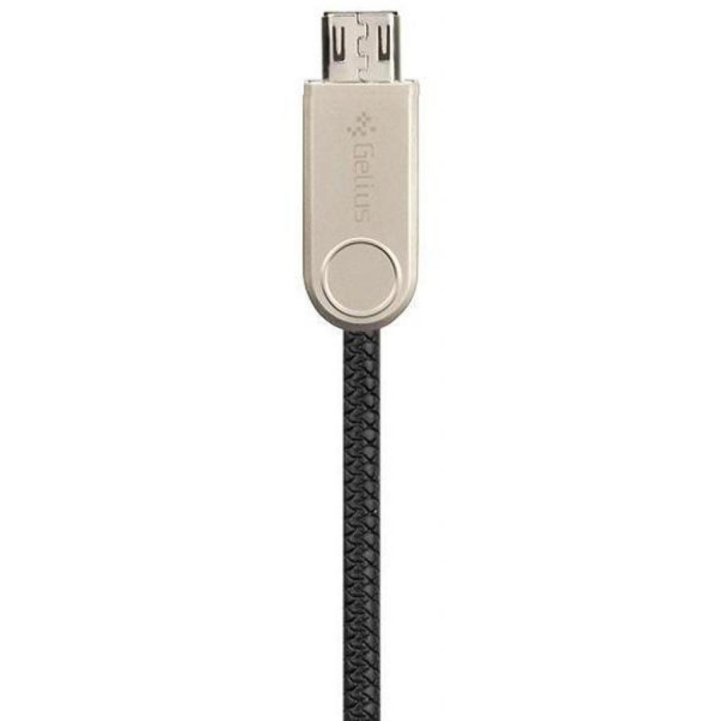 Дата кабель USB 2.0 AM to Micro 5P Pro Nylon Black Gelius (63256) - 2