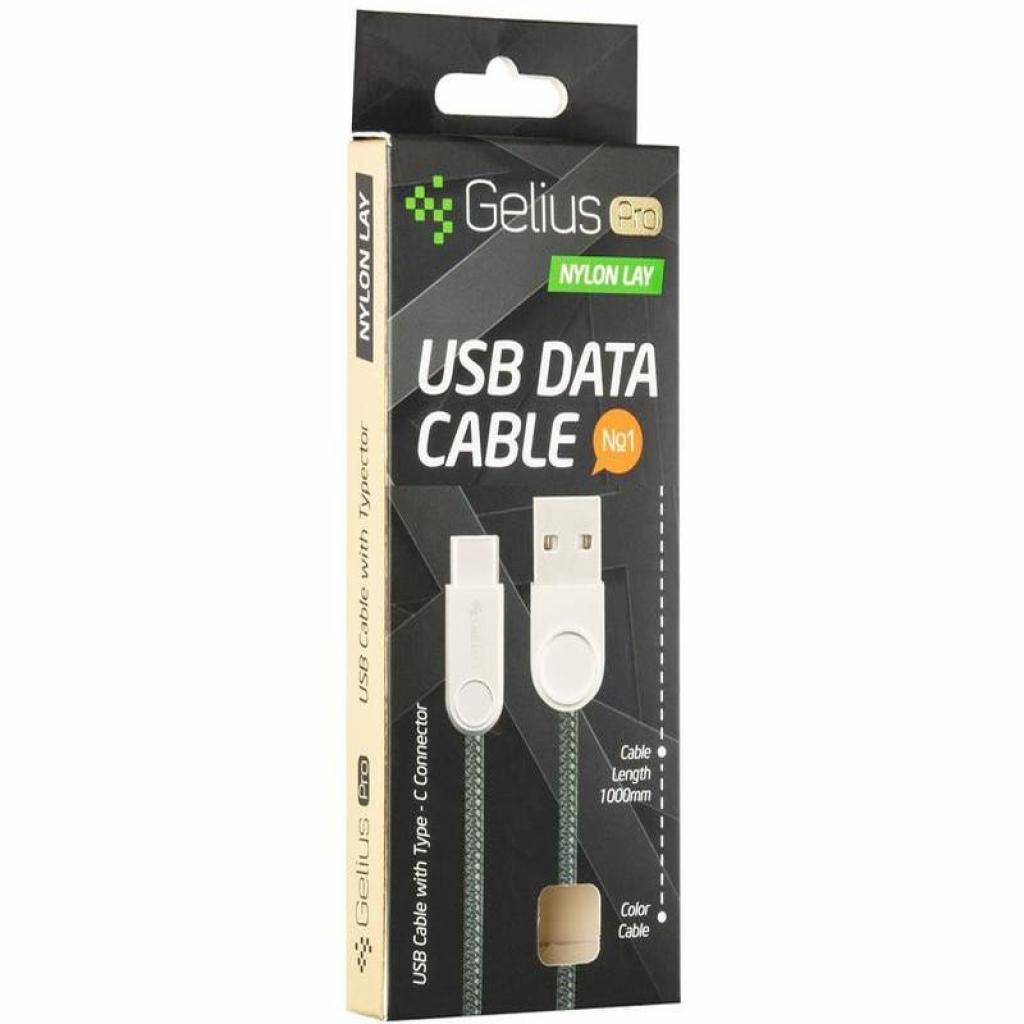 Дата кабель USB 2.0 AM to Type-C Pro Nylon Lay Black Gelius (63259) - 3