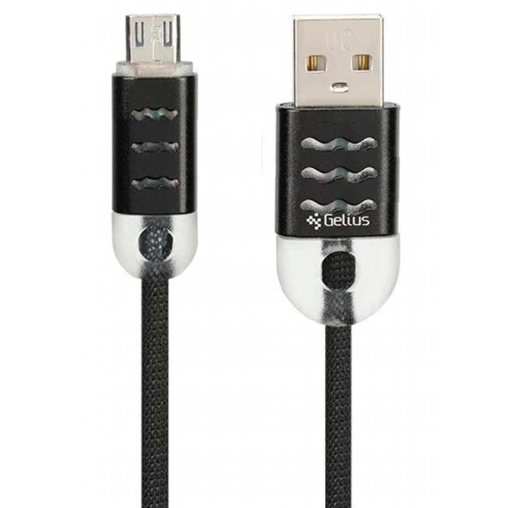 Дата кабель USB 2.0 AM to Micro 5P Pro Wave Light Black Gelius (63260)