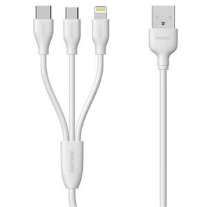 Дата кабель USB 2.0 AM to Lightning + Micro 5P + Type-C 1.0m white Remax (RC-109TH-WHITE)