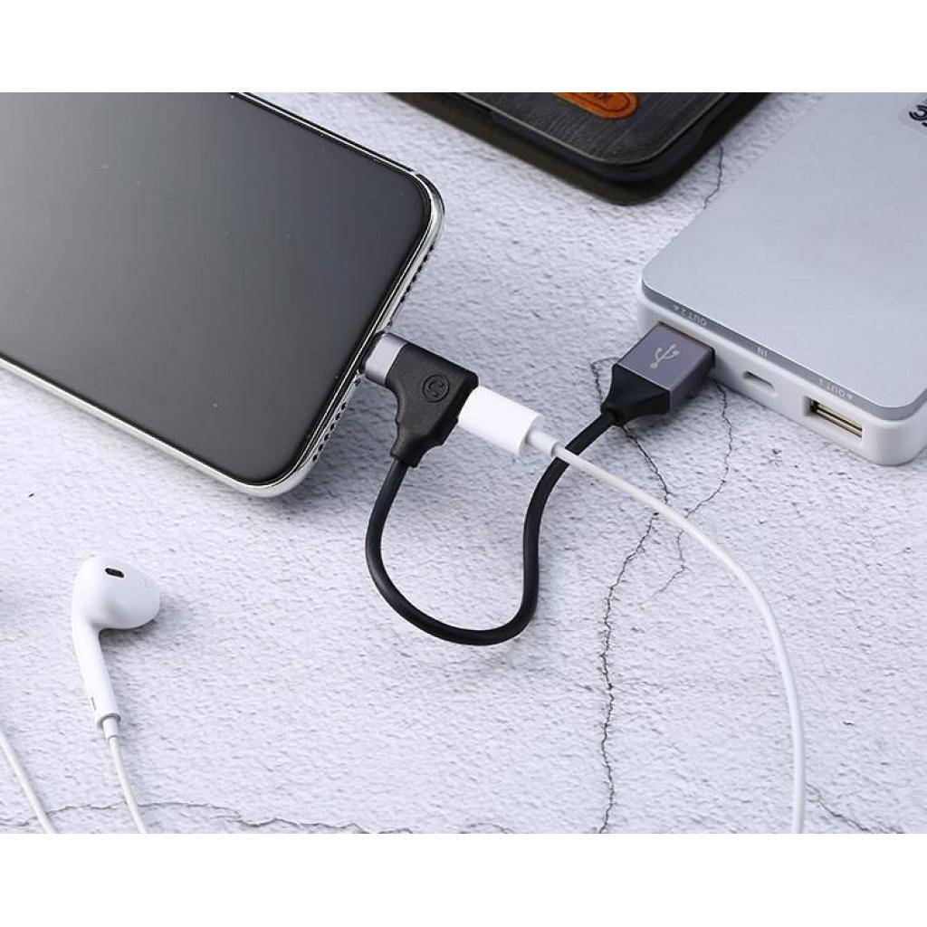 Дата кабель USB 2.0 AM to Lightning + Audio Adaptor 0.15m black Remax (RL-LA01-BLACK) - 2