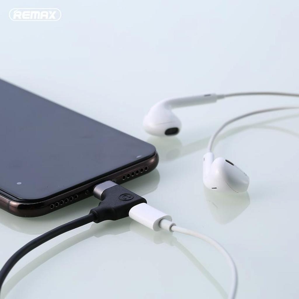 Дата кабель USB 2.0 AM to Lightning + Audio Adaptor 0.15m black Remax (RL-LA01-BLACK) - 3