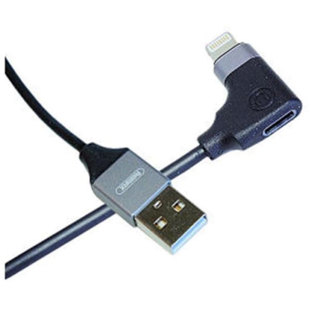 Дата кабель USB 2.0 AM to Lightning + Audio Adaptor 0.15m black Remax (RL-LA01-BLACK)