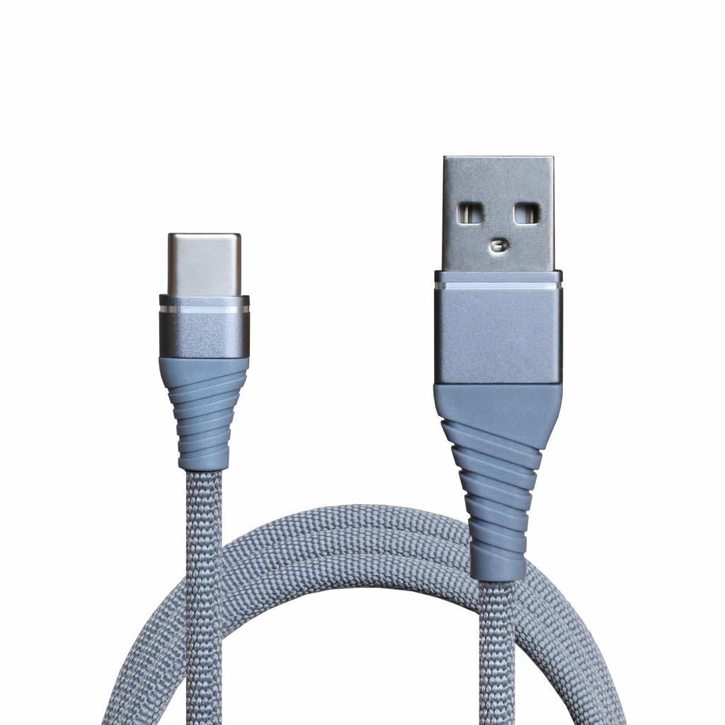 Дата кабель USB 2.0 AM to Type-C 1.2m grey Grand-X (NC02GR) - 1