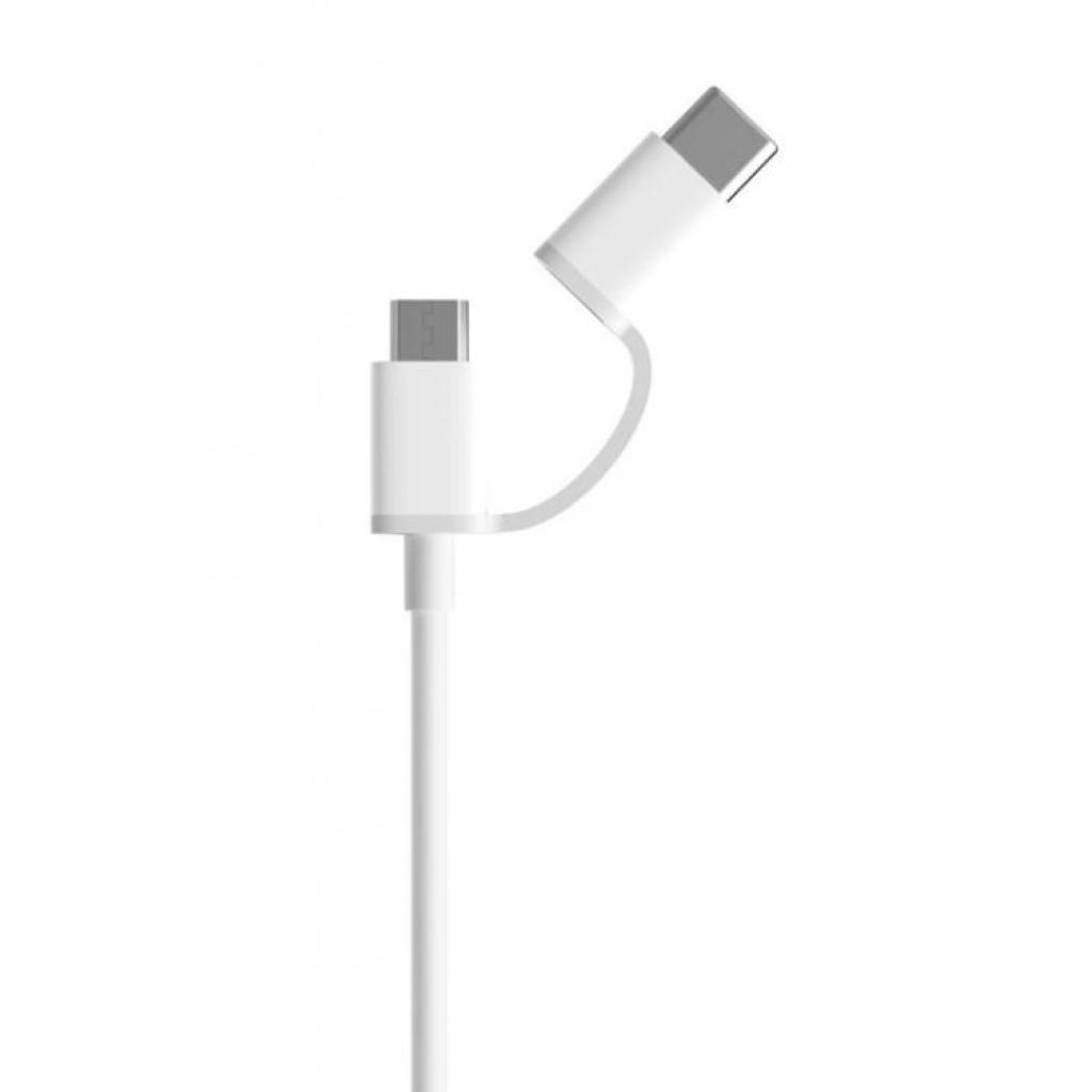 Дата кабель USB 2.0 AM to Micro 5P + Type-C White Xiaomi (338004) - 1