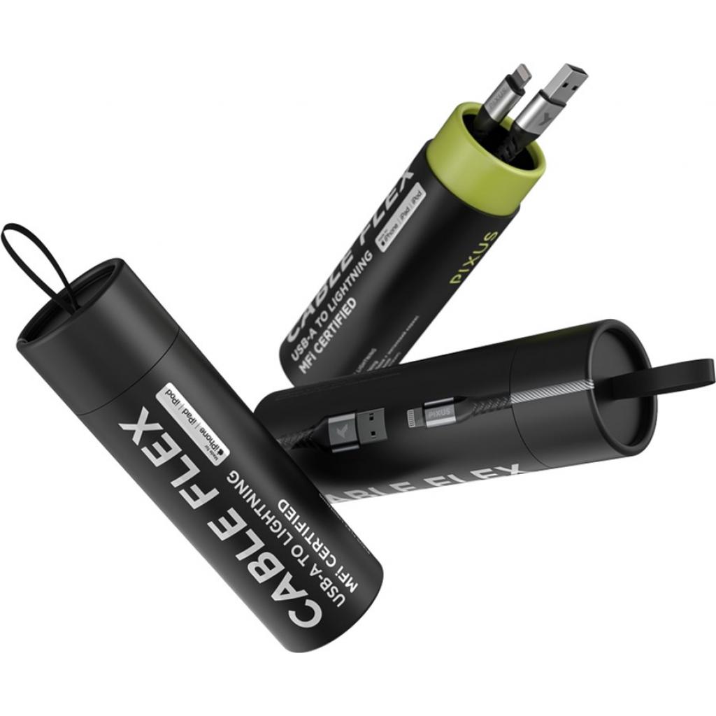 Дата кабель USB 2.0 AM to Lightning 1.0m MFI Flex Gray Pixus (4897058530971) - 5