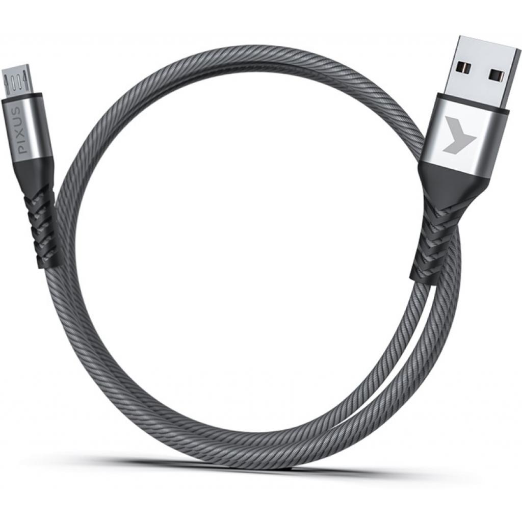 Дата кабель USB 2.0 AM to Micro 5P 1.0m Flex Gray Pixus (4897058531145) - 1 Дата кабель USB 2.0 AM to Micro 5P 1.0m Flex Gray Pixus (4897058531145) - 1