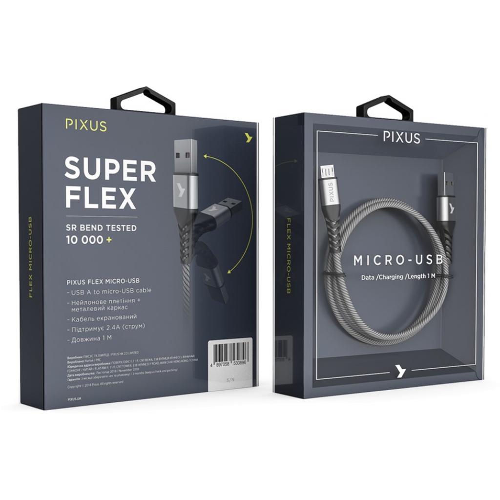 Дата кабель USB 2.0 AM to Micro 5P 1.0m Flex Gray Pixus (4897058531145) - 5 Дата кабель USB 2.0 AM to Micro 5P 1.0m Flex Gray Pixus (4897058531145) - 5