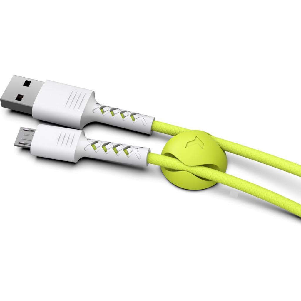 Дата кабель USB 2.0 AM to Micro 5P 1.0m Soft white/lime Pixus (4897058531176) - 3