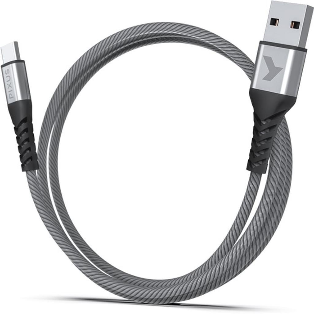 Дата кабель USB 2.0 AM to Type-C 1.0m Flex Gray Pixus (4897058531152) - 1 Дата кабель USB 2.0 AM to Type-C 1.0m Flex Gray Pixus (4897058531152) - 1