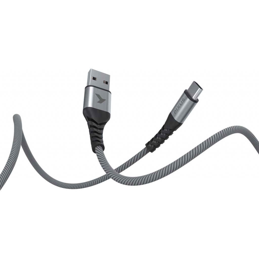 Дата кабель USB 2.0 AM to Type-C 1.0m Flex Gray Pixus (4897058531152) - 3 Дата кабель USB 2.0 AM to Type-C 1.0m Flex Gray Pixus (4897058531152) - 3