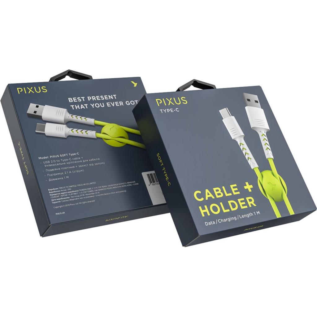 Дата кабель USB 2.0 AM to Type-C 1.0m Soft white/lime Pixus (4897058531169) - 4 Дата кабель USB 2.0 AM to Type-C 1.0m Soft white/lime Pixus (4897058531169) - 4