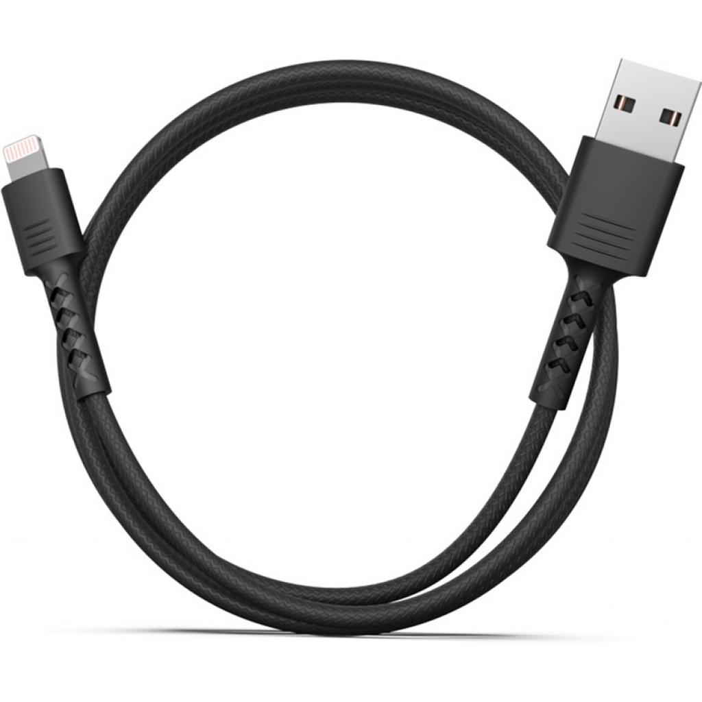 Дата кабель USB 2.0 AM to Lightning 1.0m Soft black Pixus (4897058530933) - 1