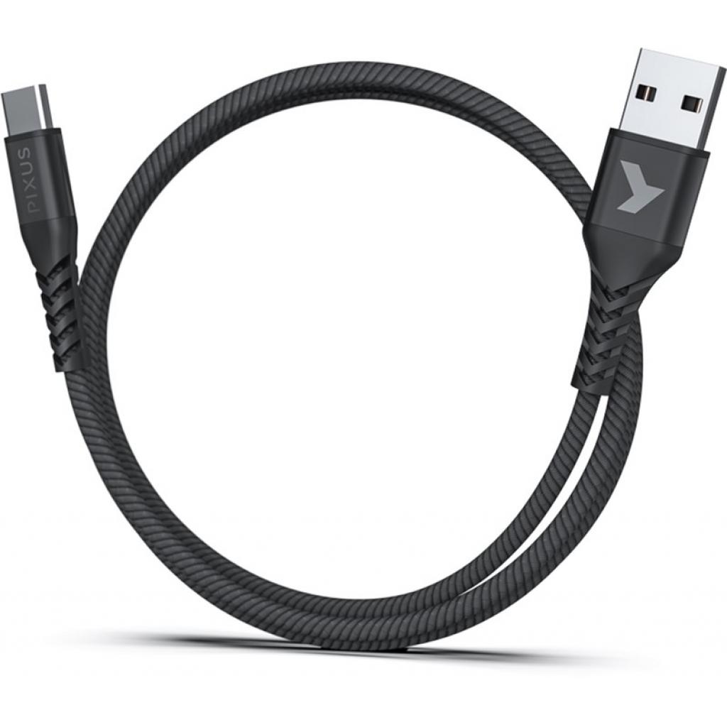 Дата кабель USB 2.0 AM to Type-C 1.0m Flex Black Pixus (4897058530902) - 1 Дата кабель USB 2.0 AM to Type-C 1.0m Flex Black Pixus (4897058530902) - 1