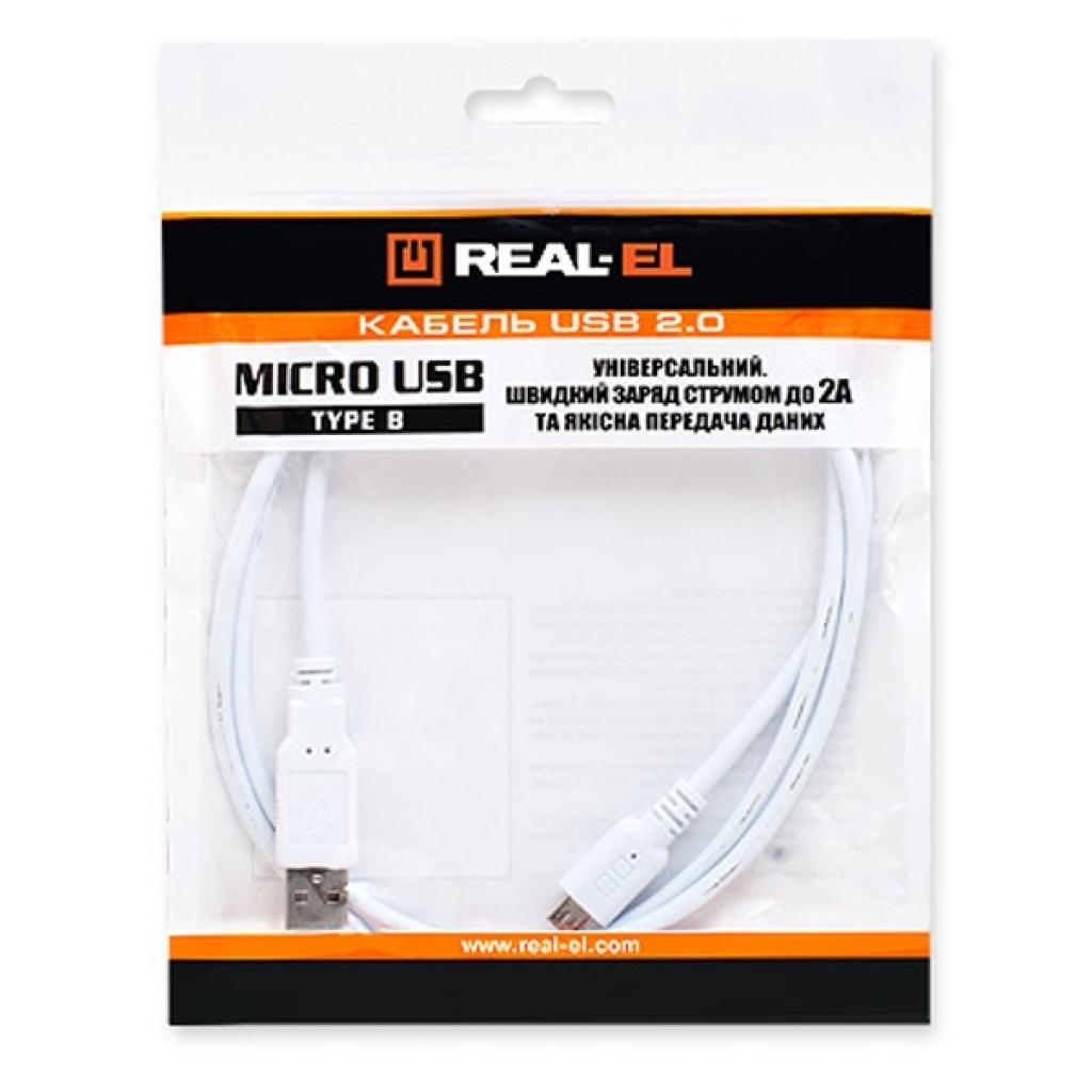 Дата кабель USB 2.0 AM to Micro 5P 1.0m Pro white REAL-EL (EL123500024) - 1