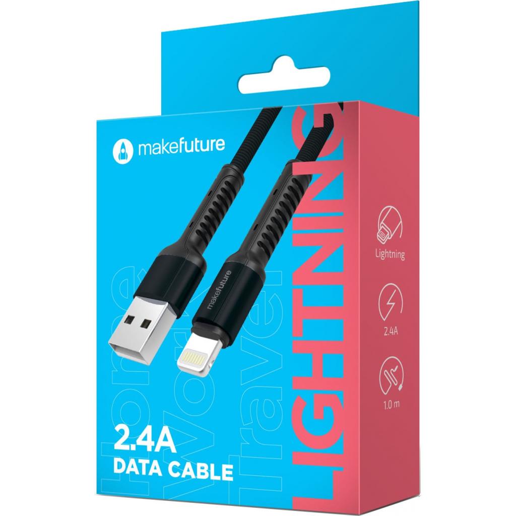 Дата кабель USB 2.0 AM to Lightning 1.0m Denim Grey MakeFuture (MCB-LD1GR) - 1