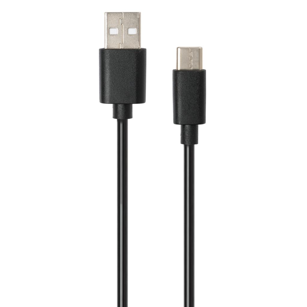 Дата кабель USB 2.0 AM to Type-C 1.8m Spring black Vinga (VCPDCTCS1.8BK) - 2