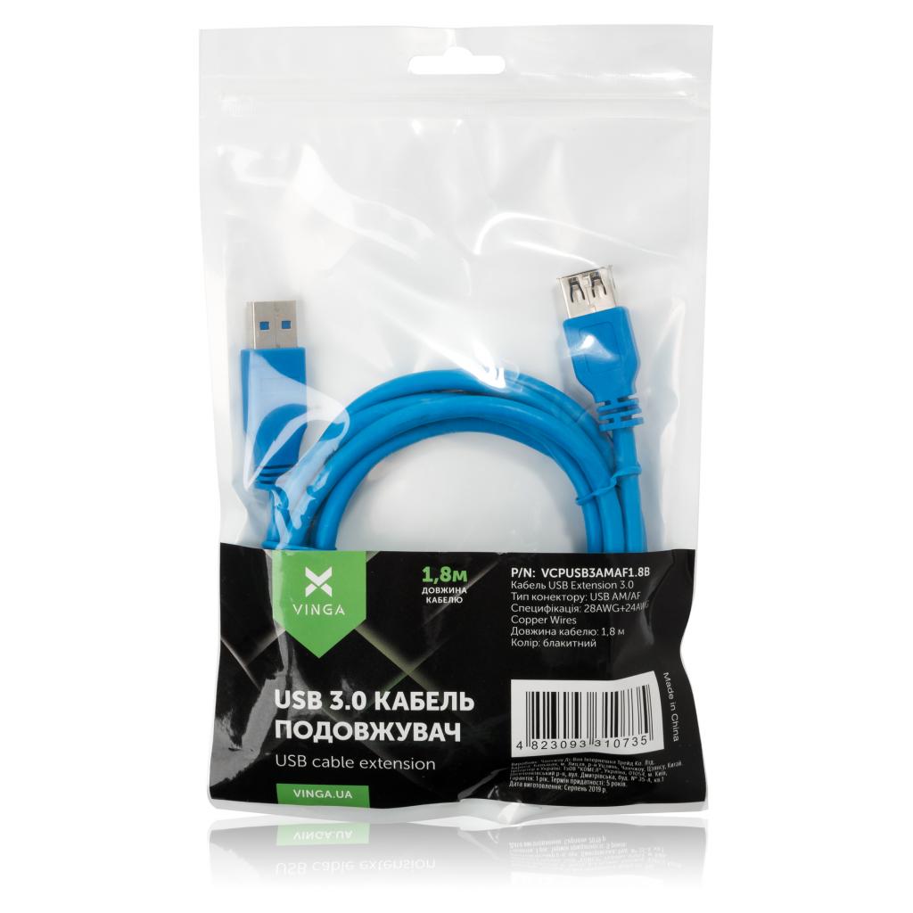 Дата кабель USB 3.0 AM/AF 1.8m Vinga (VCPUSB3AMAF1.8B) - 2 Дата кабель USB 3.0 AM/AF 1.8m Vinga (VCPUSB3AMAF1.8B) - 2