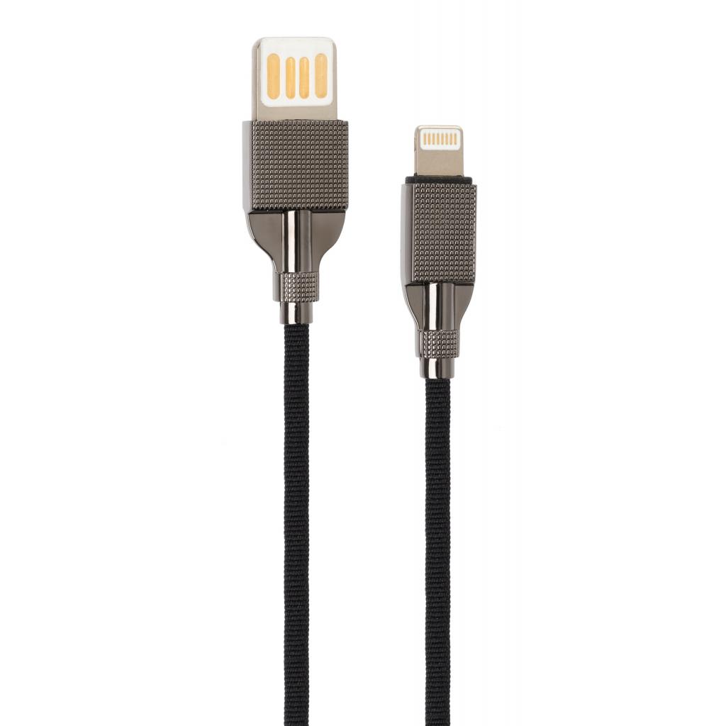 Дата кабель USB 2.0 AM to Lightning 1.0m 2-sides usb nylon black Vinga (VCPDCL2SNB1BK) - 1
