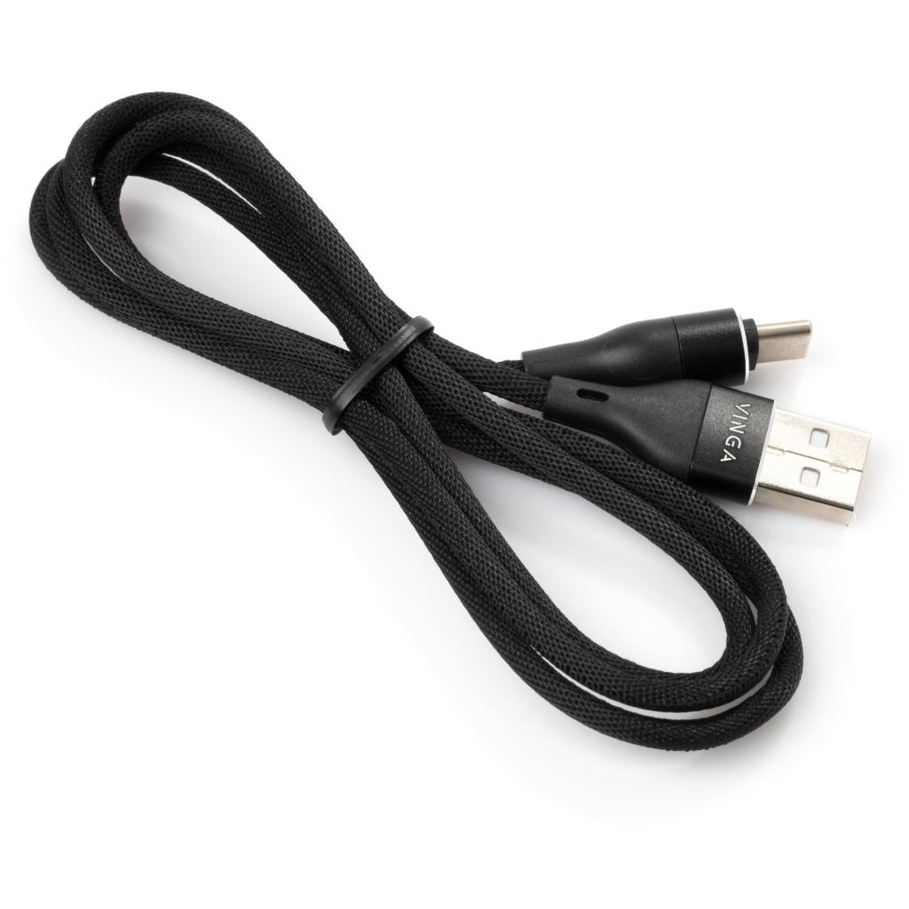 Дата кабель USB 2.0 AM to Type-C 1.0m cylindric nylon back Vinga (VCPDCTCCANB1BK) - 2 Дата кабель USB 2.0 AM to Type-C 1.0m cylindric nylon back Vinga (VCPDCTCCANB1BK) - 2