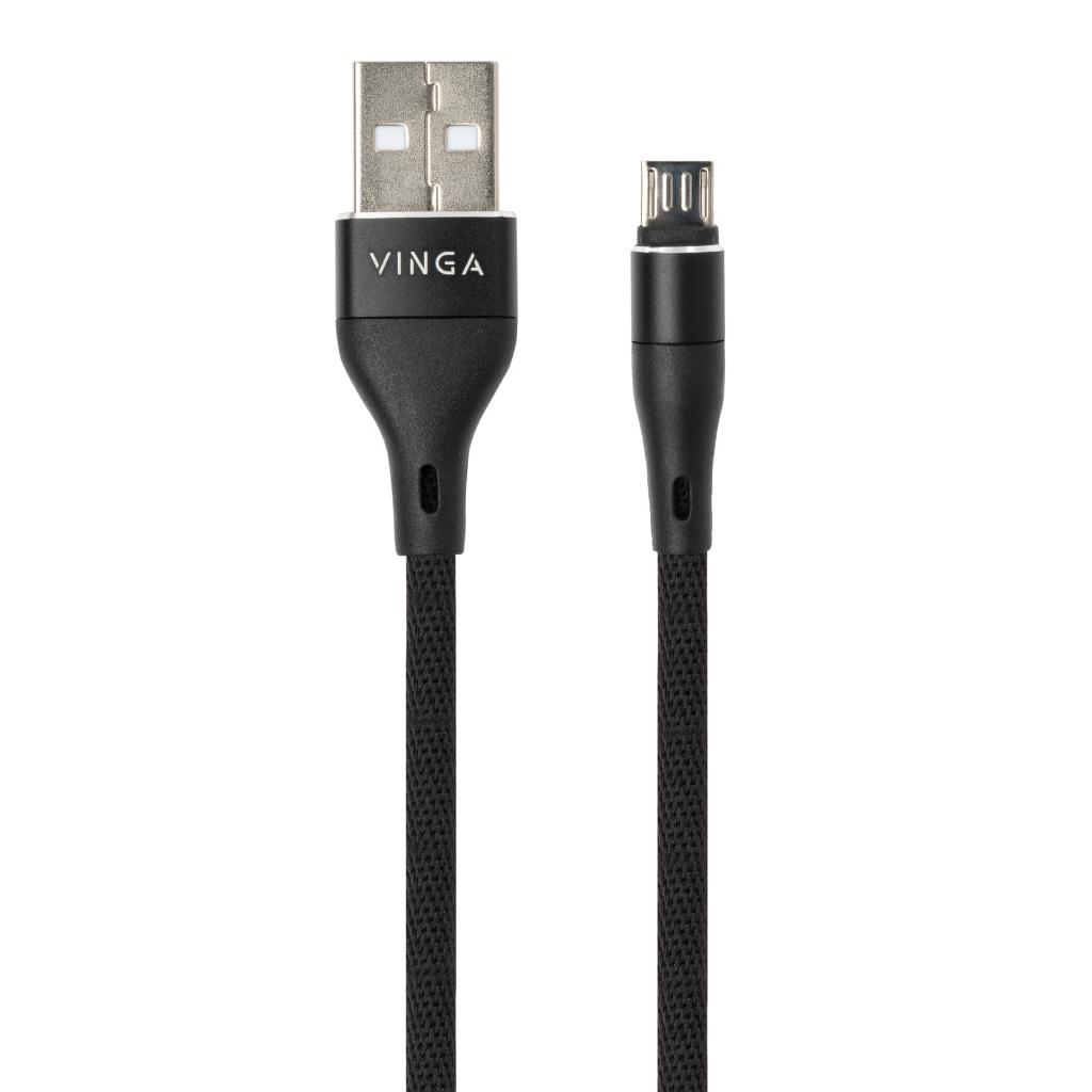 Дата кабель USB 2.0 AM to Micro 5P 1.0m cylindric nylon back Vinga (VCPDCMCANB1BK) - 1 Дата кабель USB 2.0 AM to Micro 5P 1.0m cylindric nylon back Vinga (VCPDCMCANB1BK) - 1