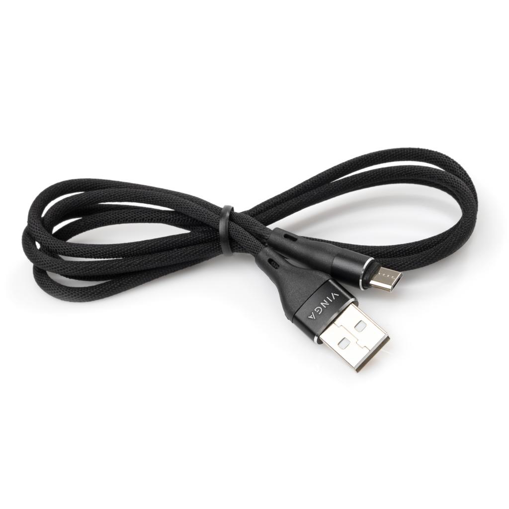 Дата кабель USB 2.0 AM to Micro 5P 1.0m cylindric nylon back Vinga (VCPDCMCANB1BK) - 2 Дата кабель USB 2.0 AM to Micro 5P 1.0m cylindric nylon back Vinga (VCPDCMCANB1BK) - 2