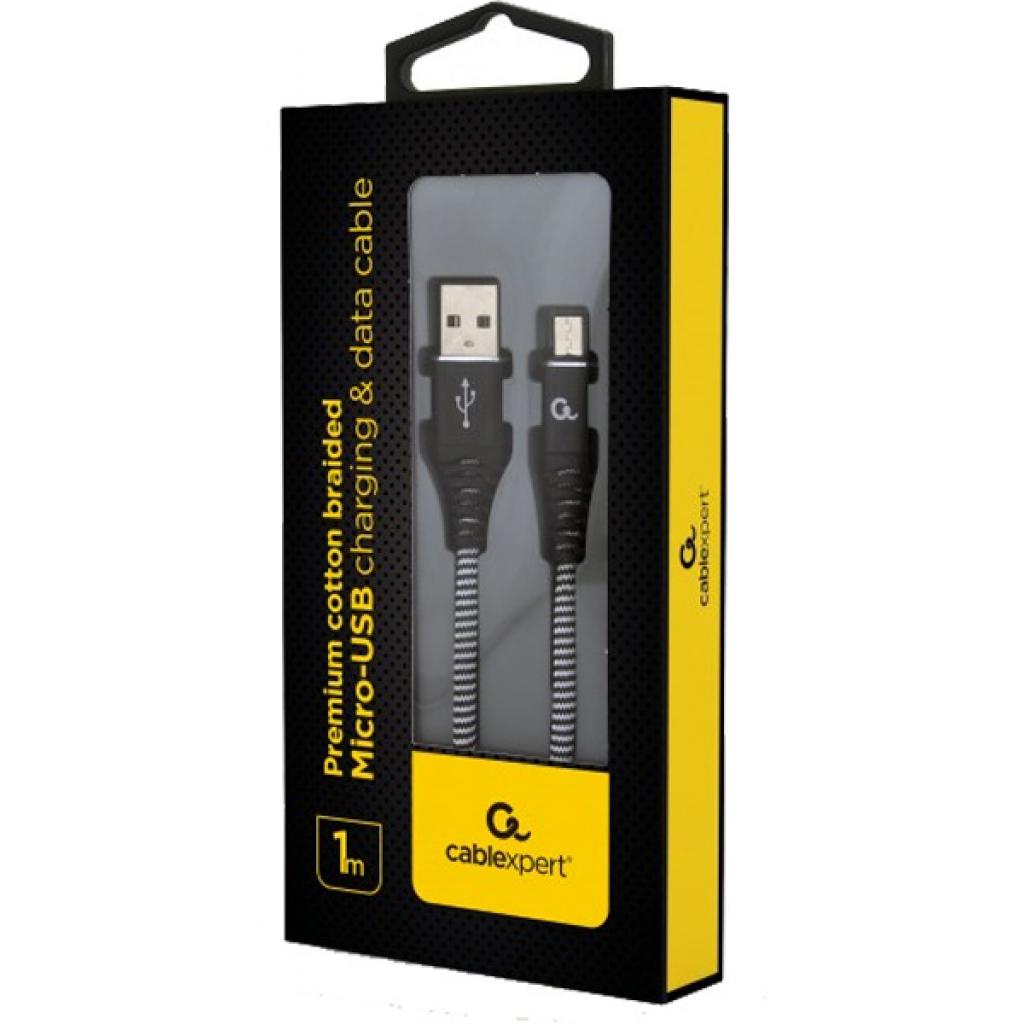 Дата кабель USB 2.0 Micro 5P to AM Cablexpert (CC-USB2B-AMmBM-1M-BW) - 1 Дата кабель USB 2.0 Micro 5P to AM Cablexpert (CC-USB2B-AMmBM-1M-BW) - 1
