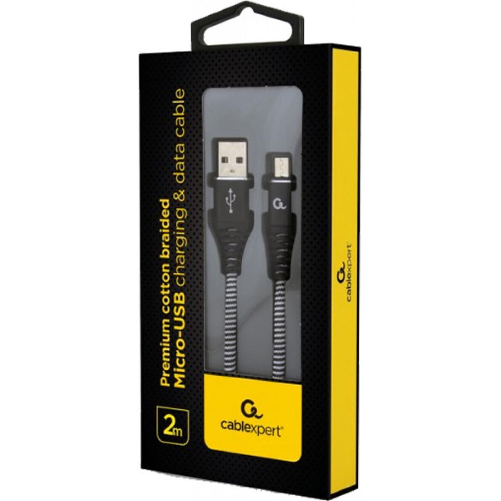 Дата кабель USB 2.0 Micro 5P to AM Cablexpert (CC-USB2B-AMmBM-2M-BW) - 1