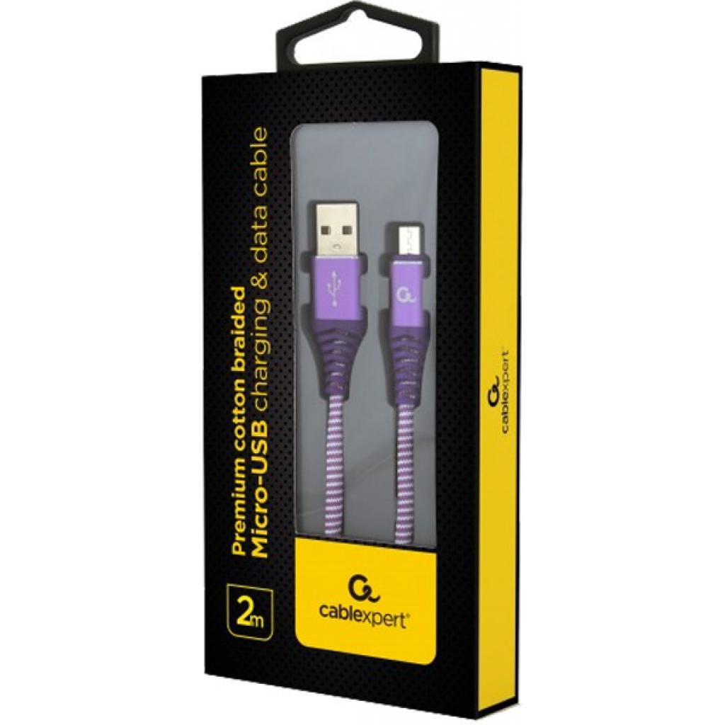 Дата кабель USB 2.0 Micro 5P to AM Cablexpert (CC-USB2B-AMmBM-2M-PW) - 1