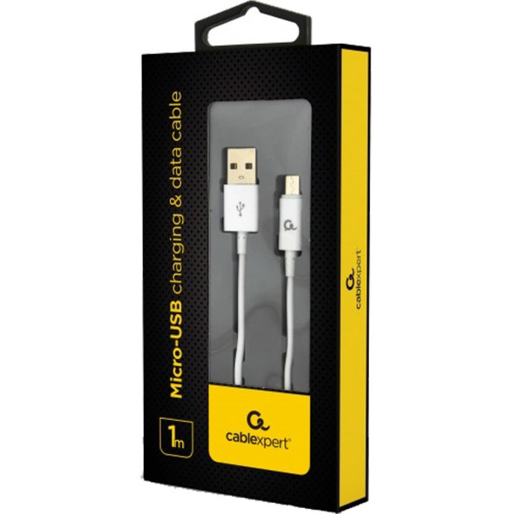 Дата кабель USB 2.0 Micro 5P to AM Cablexpert (CC-USB2P-AMmBM-1M-W) - 1