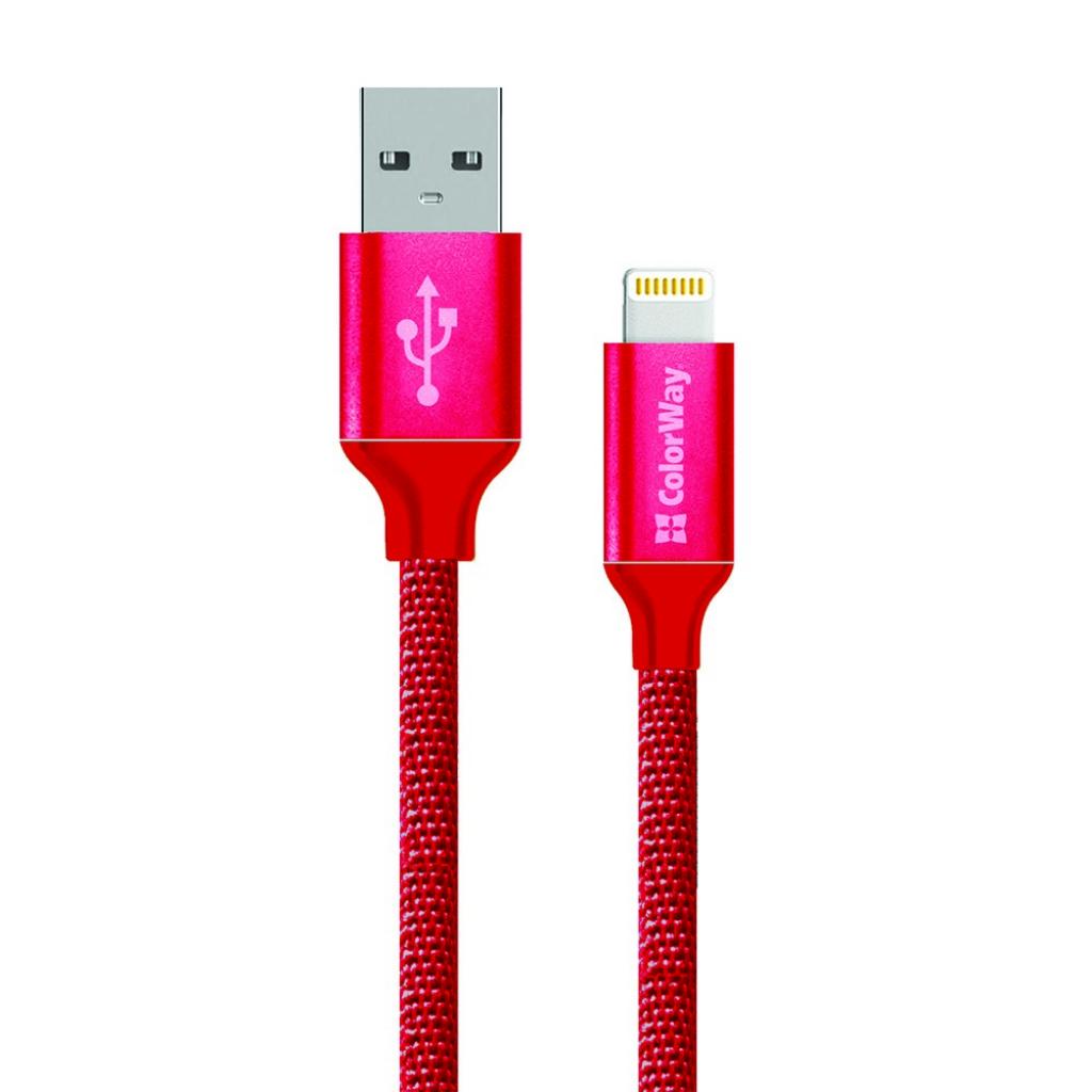 Дата кабель ColorWay Кабель Colorway USB - Apple Lightning 2.1А 1м червоний (CW-CBUL004-RD) Дата кабель ColorWay Кабель Colorway USB - Apple Lightning 2.1А 1м червоний (CW-CBUL004-RD)