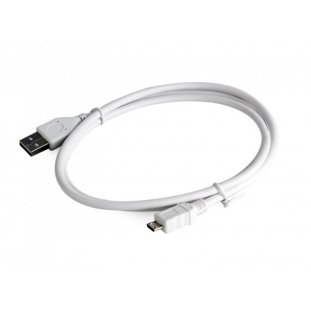 Дата кабель USB 2.0 AM to Micro 5P 0.1m Cablexpert (CCP-mUSB2-AMBM-W-0.1M) - 1