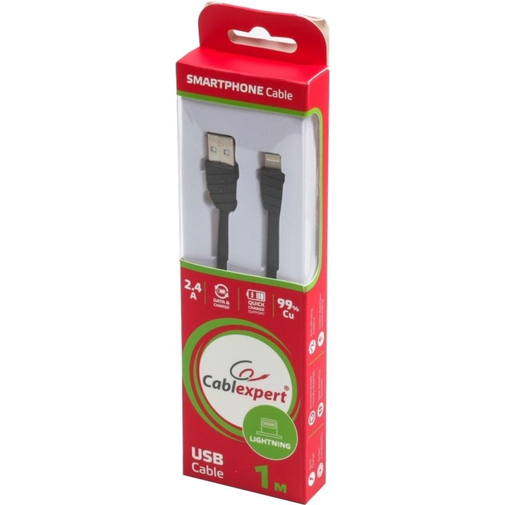 Дата кабель USB 2.0 AM to Lightning 1.0m flat Cablexpert (CCPB-L-USB-02BK) - 2 Дата кабель USB 2.0 AM to Lightning 1.0m flat Cablexpert (CCPB-L-USB-02BK) - 2