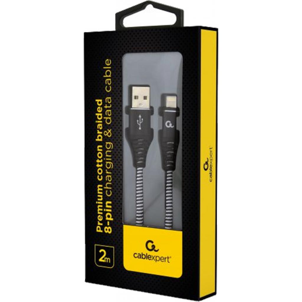 Дата кабель USB 2.0 AM to Lightning 2.0m Cablexpert (CC-USB2B-AMLM-2M-BW) - 1 Дата кабель USB 2.0 AM to Lightning 2.0m Cablexpert (CC-USB2B-AMLM-2M-BW) - 1