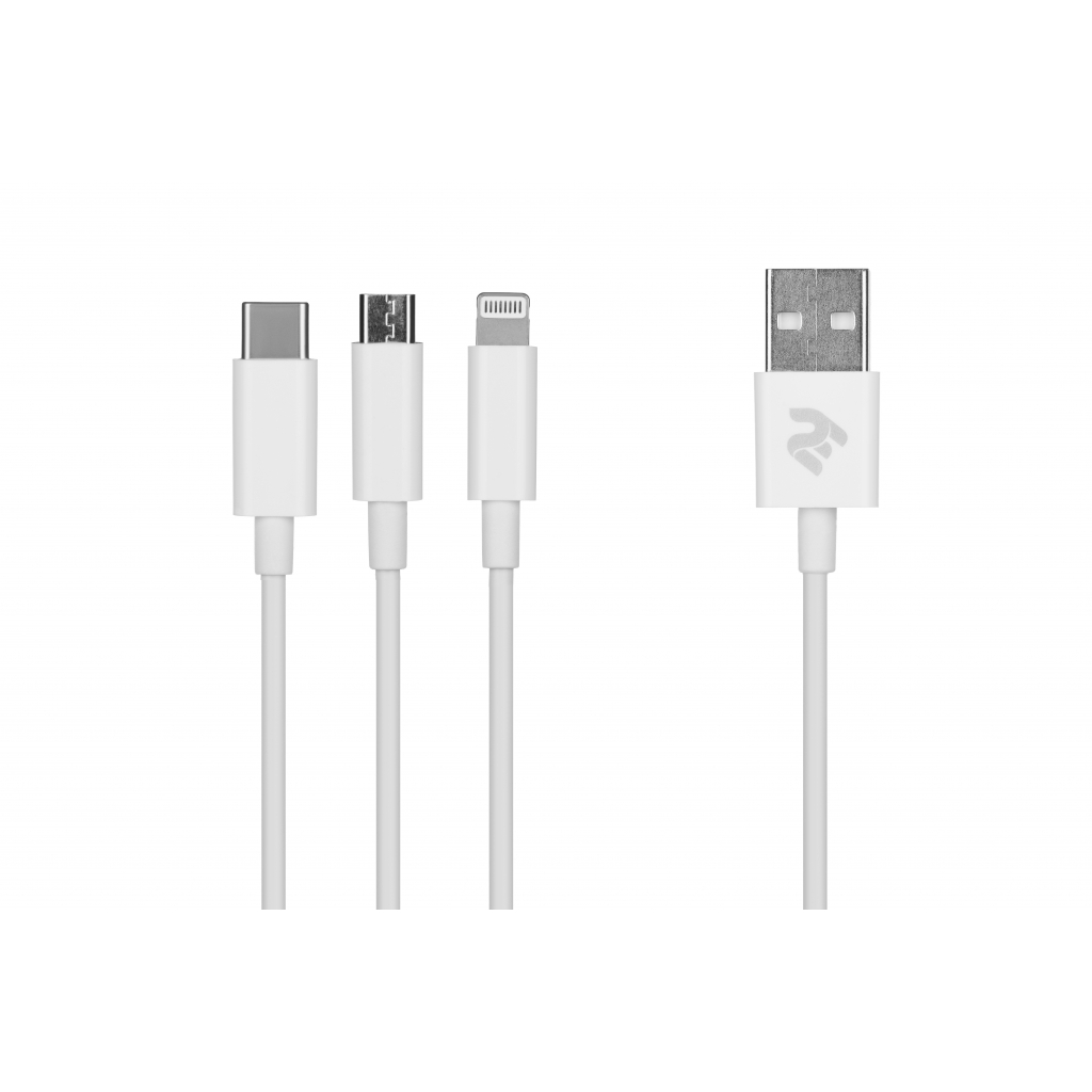 Дата кабель USB 2.0 AM to Lightning + Micro 5P + Type-C 1.2m white 2E (2E-CCMTLAB-WT) Дата кабель USB 2.0 AM to Lightning + Micro 5P + Type-C 1.2m white 2E (2E-CCMTLAB-WT)