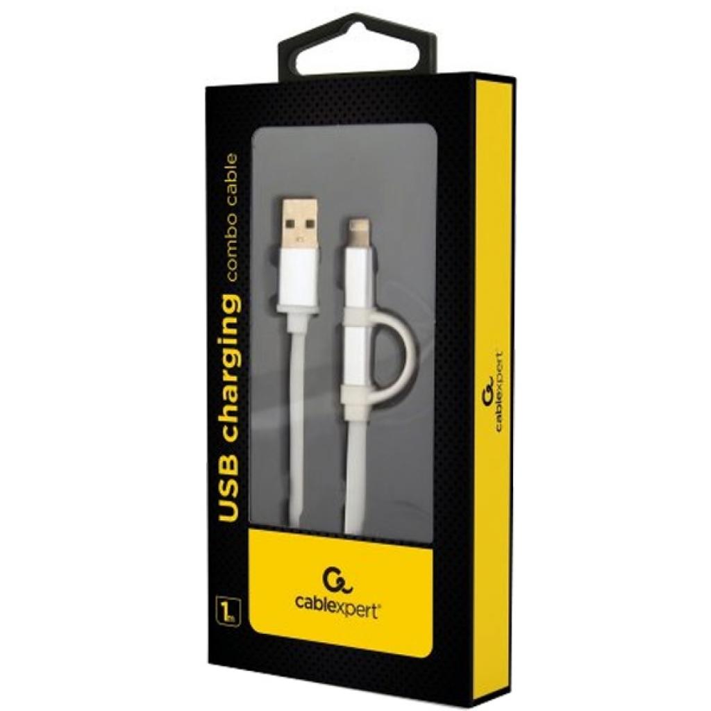 Дата кабель USB 2.0 AM to Lightning/Micro 1.0m Cablexpert (CC-USB2-AM8PmB-1M-SV) - 1 Дата кабель USB 2.0 AM to Lightning/Micro 1.0m Cablexpert (CC-USB2-AM8PmB-1M-SV) - 1
