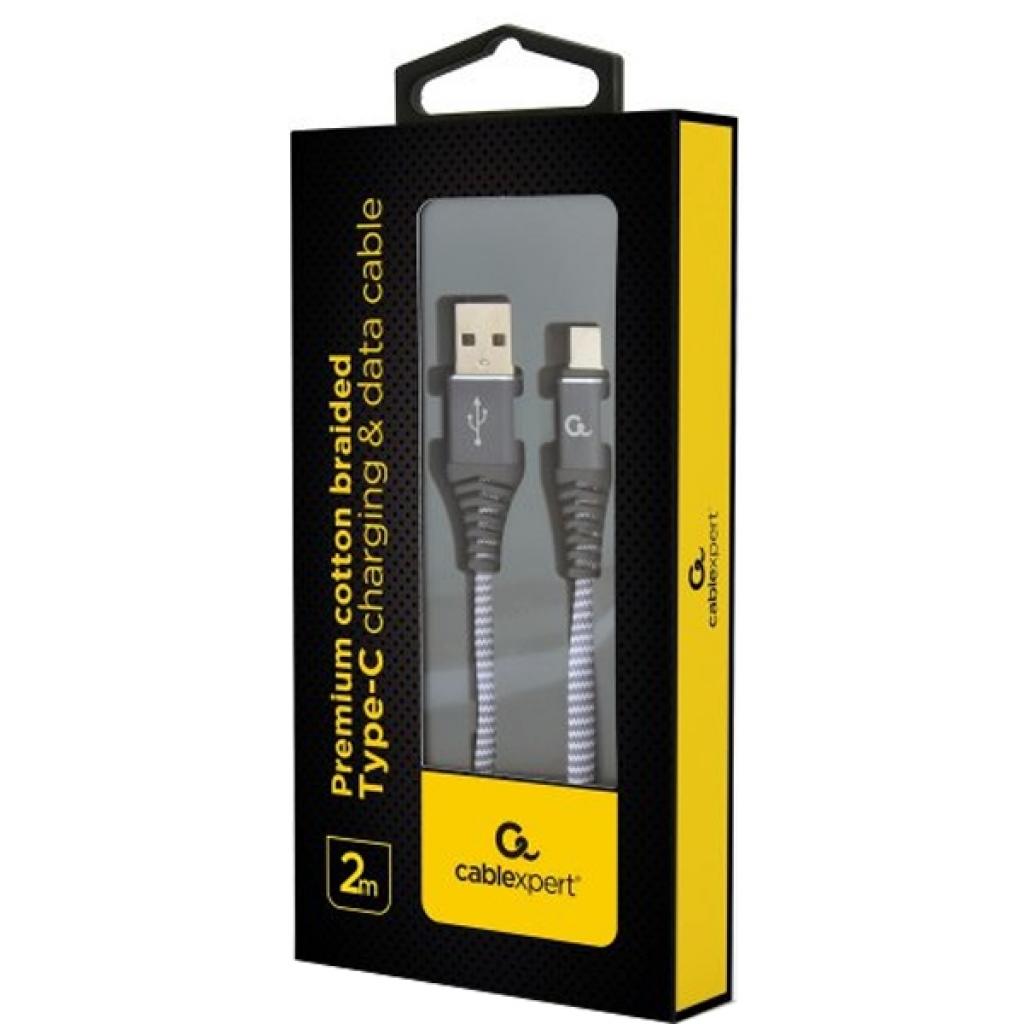 Дата кабель USB 2.0 AM to Type-C 2.0m Cablexpert (CC-USB2B-AMCM-2M-WB2) - 1