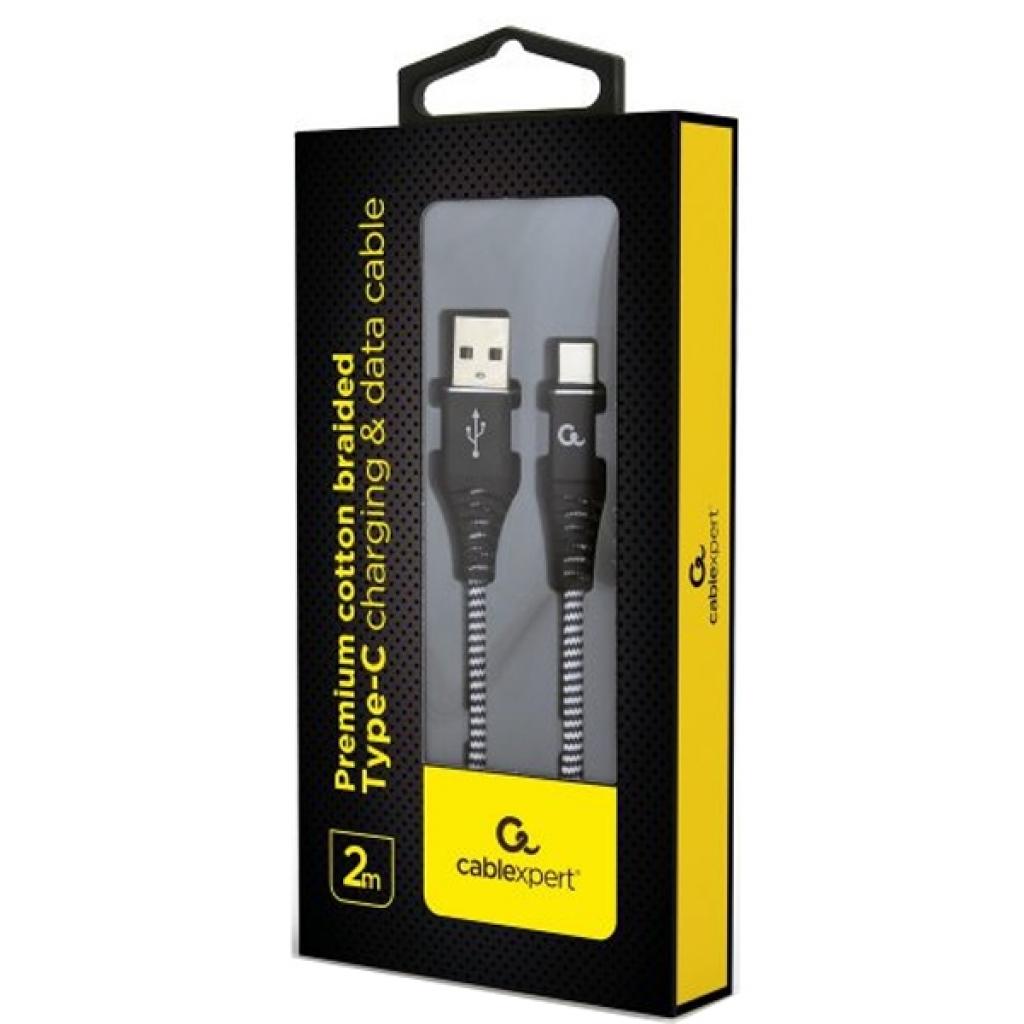 Дата кабель USB 2.0 AM to Type-C 2.0m Cablexpert (CC-USB2B-AMCM-2M-BW) - 1 Дата кабель USB 2.0 AM to Type-C 2.0m Cablexpert (CC-USB2B-AMCM-2M-BW) - 1