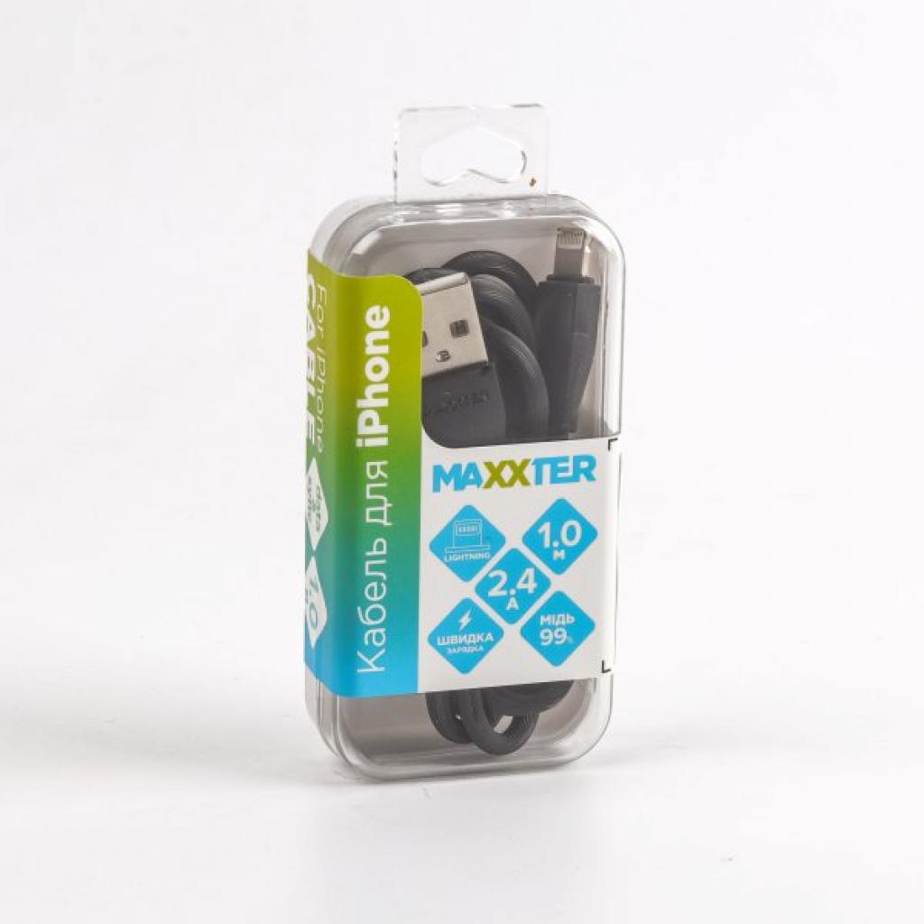 Дата кабель USB 2.0 AM to Lightning 1.0m Maxxter (UB-L-USB-01BK) - 3