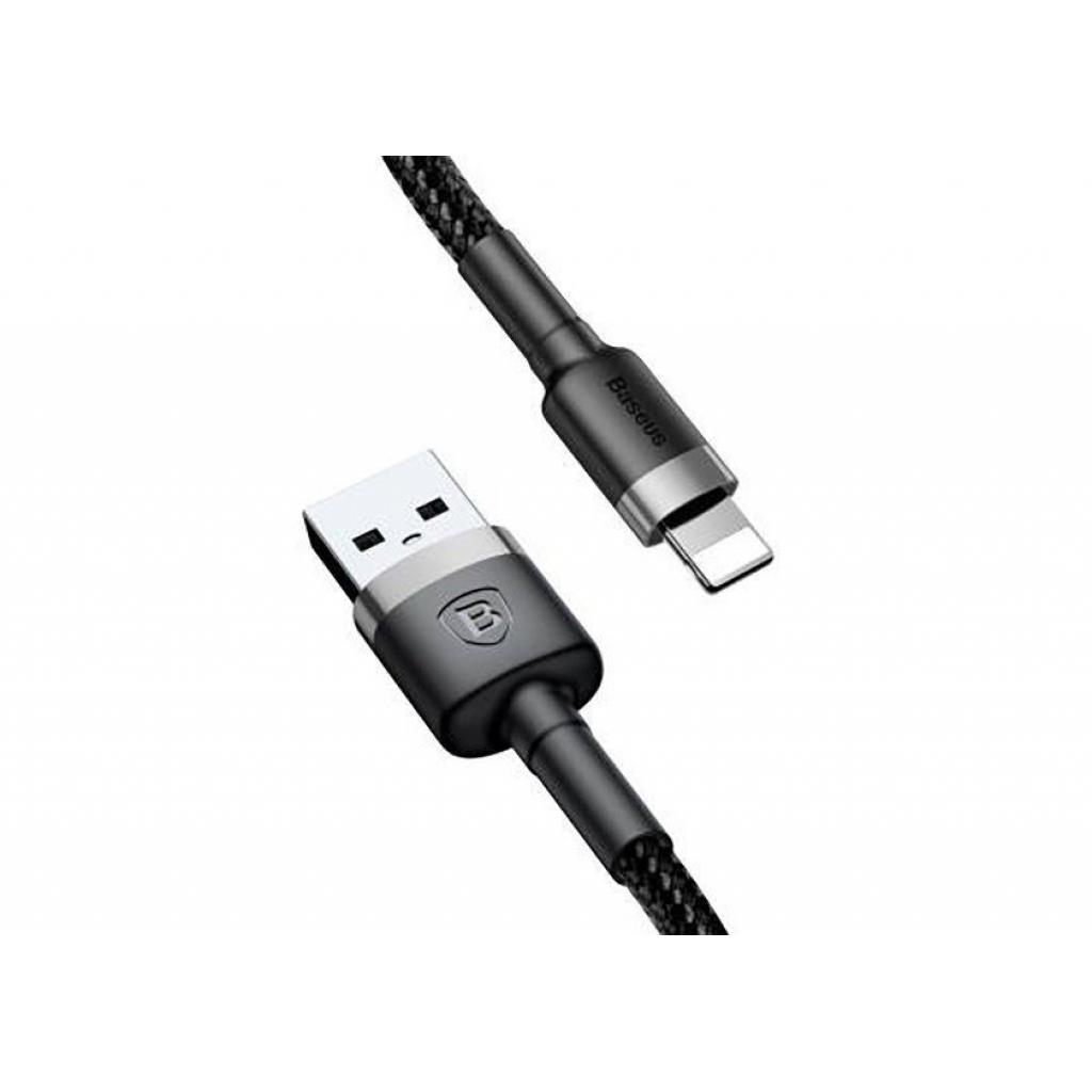 Дата кабель USB 2.0 AM to Lightning 0.5m Cafule 2.4A grey+black Baseus (CALKLF-AG1) - 2