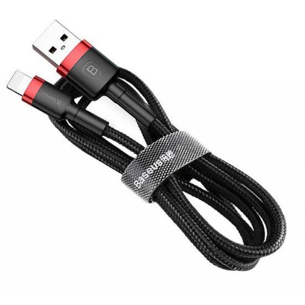 Дата кабель USB 2.0 AM to Lightning 0.5m Cafule 2.4A red+black Baseus (CALKLF-A19)